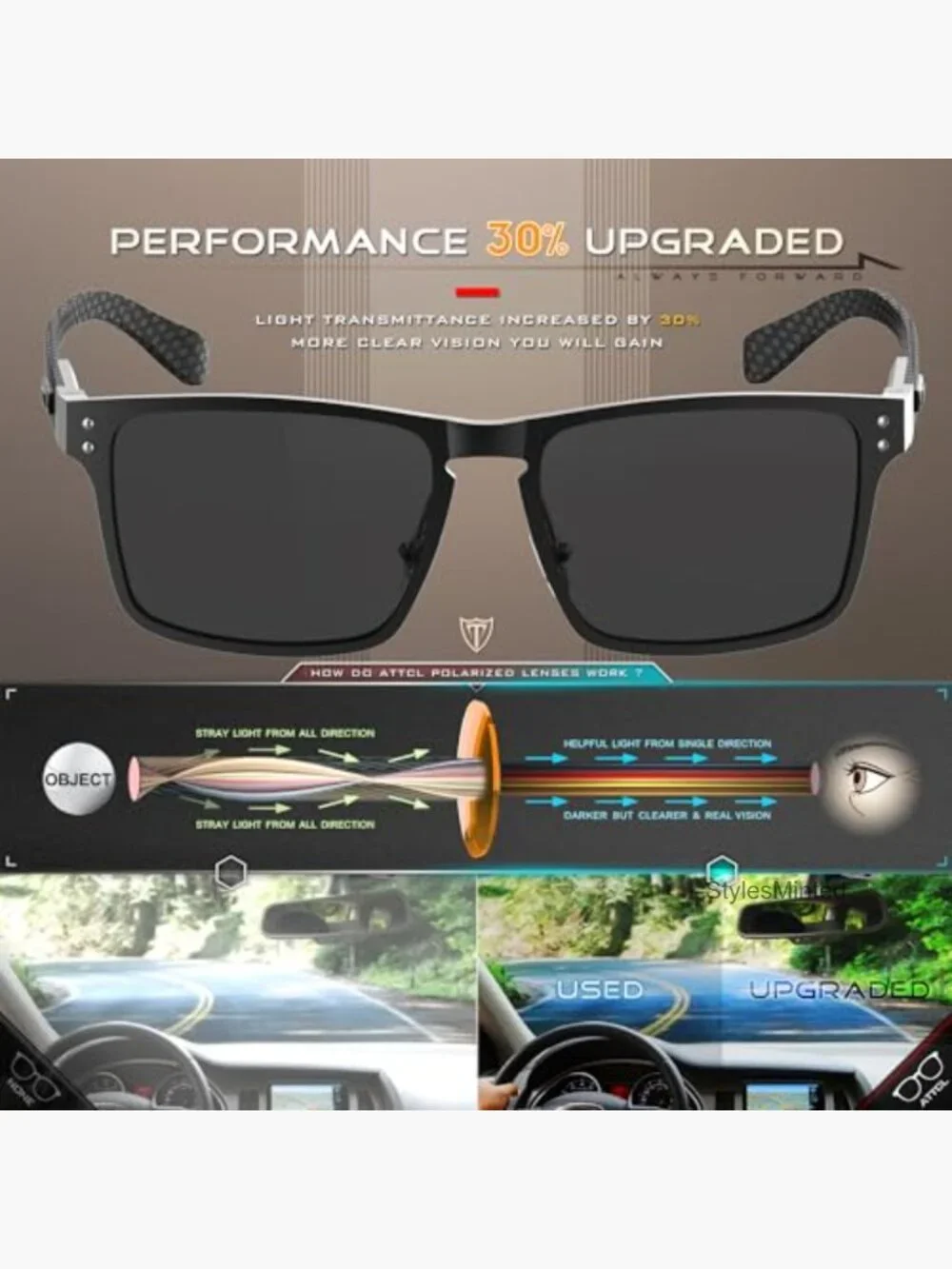 Luxury Polarized Sunglasses Men Driving Lightweight Metal Frame